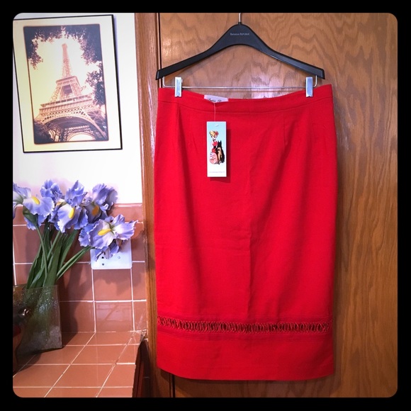 Bettie Page Dresses & Skirts - Bettie Page Tatyana Red Pencil Skirt 4xl